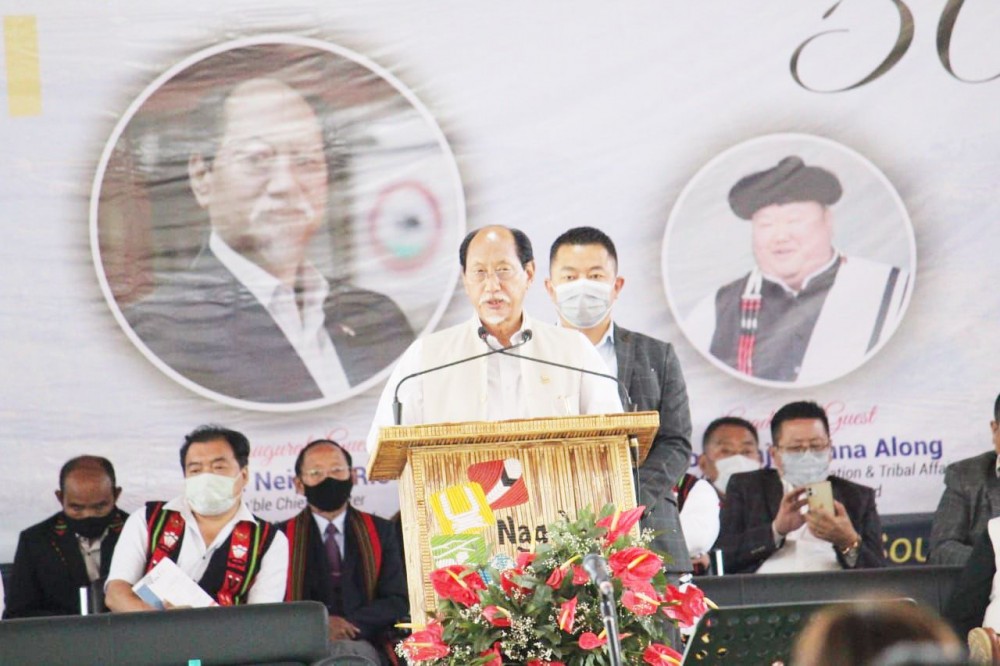 Chief Minister Neiphiu Rio addressing the inaugural session of the ASU’s 29th Biennial General Conference on April 24.